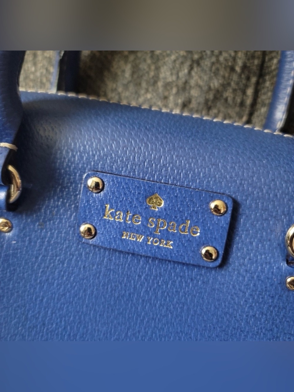 Kate Spade Wellesley Alessa Holiday Blue Leather Satchel Crossbody Bag - EUC - Picture 13 of 15